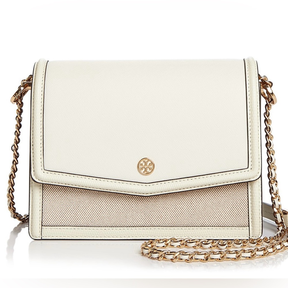 Tory Burch Robinson Canvas Floral Interior Convertible Shoulder Bag.  NWT.